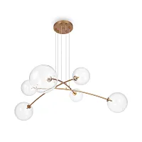 Люстра подвесная Mood MOD172PL-06BS Maytoni прозрачная на 6 ламп, основание латунь в стиле современный шар Люстра подвесная Mood MOD172PL-06BS Maytoni прозрачная на 6 ламп, основание латунь в стиле современный шар